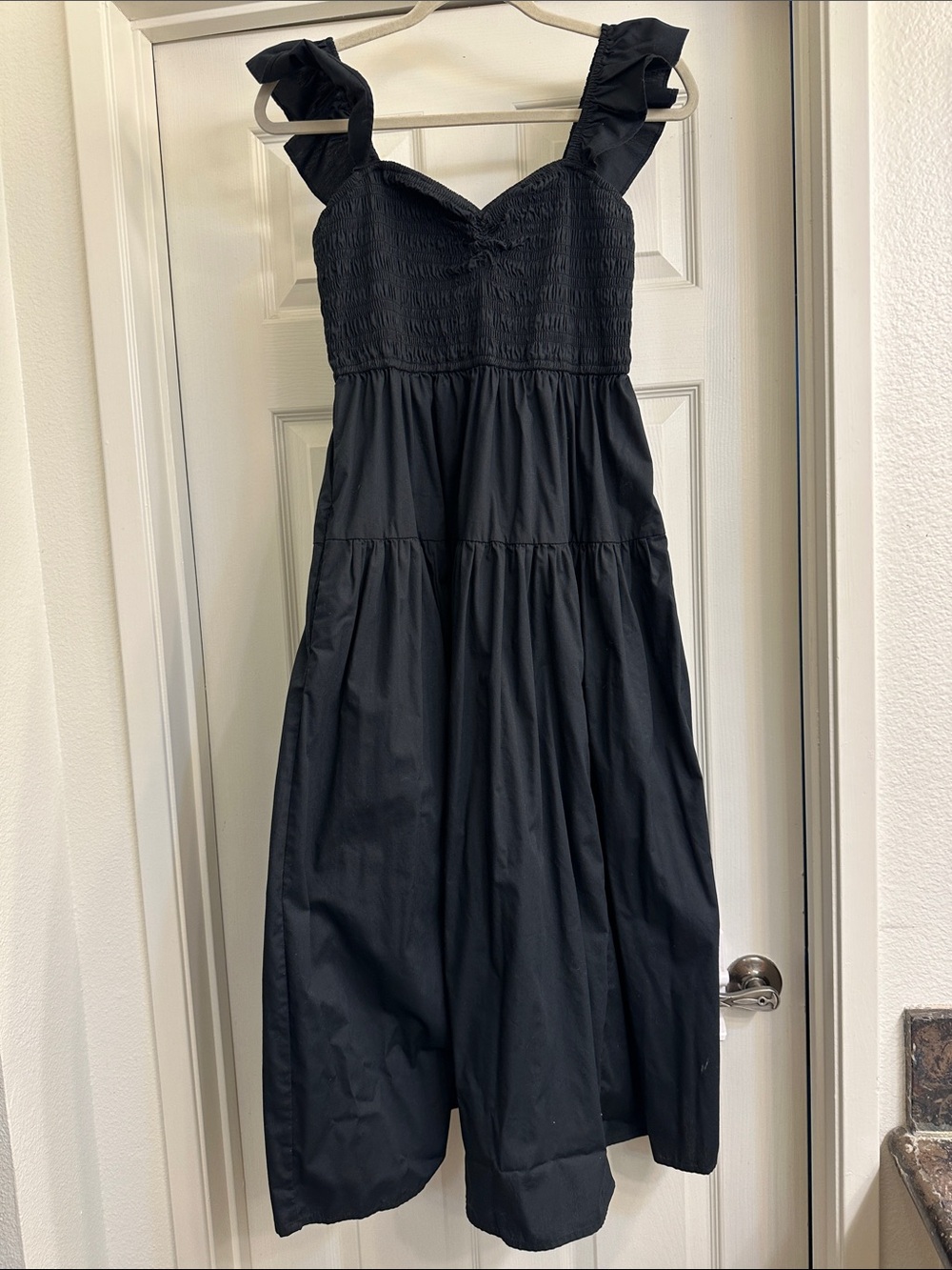 Abercrombie black smocked maxi dress